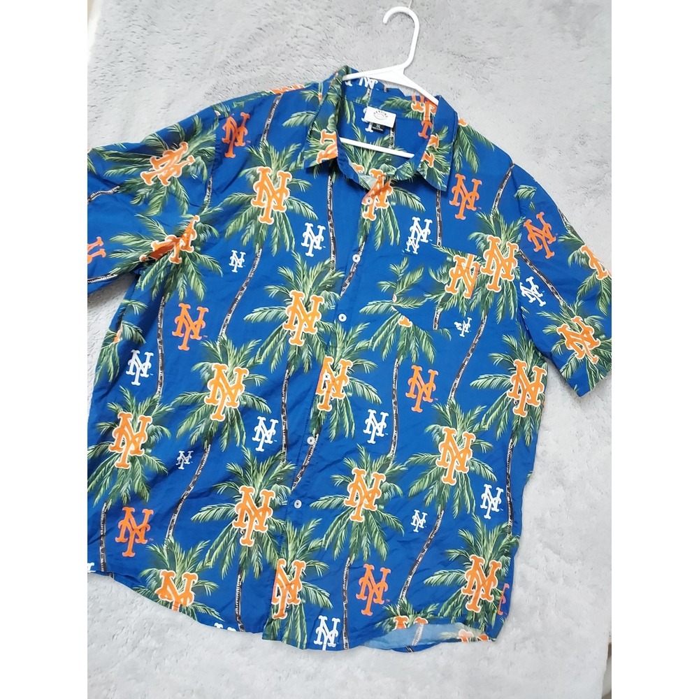 New York Mets Shirt Mens 3XL Genium Merchandise MLB Palm Tree Hawaiian Troical